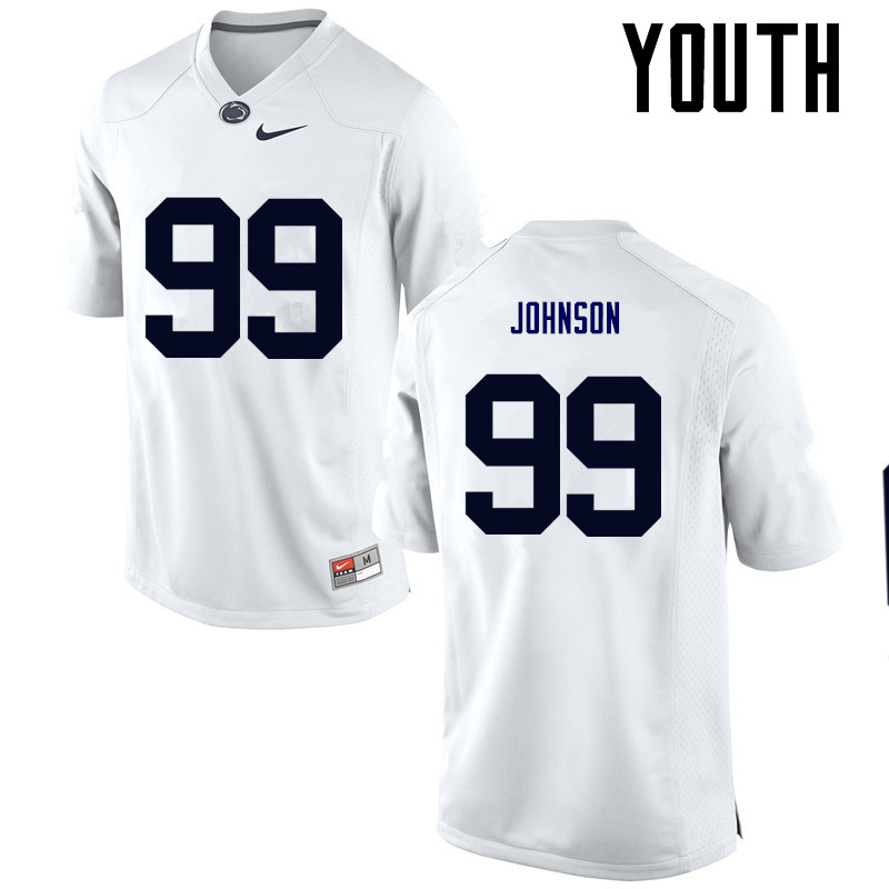 Youth Penn State Nittany Lions #99 Austin Johnson College Football Jerseys-White - Click Image to Close